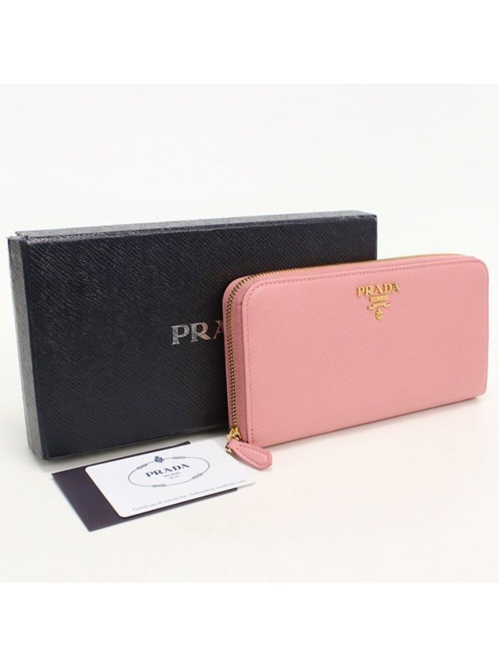 Prada Saffiano Multicolor Wallet Zip Around Leather